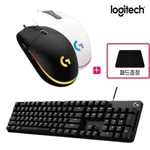 로지텍코리아 G413 SE + G102벌크 유선 USB 키보드 마우스세트 패드 증정