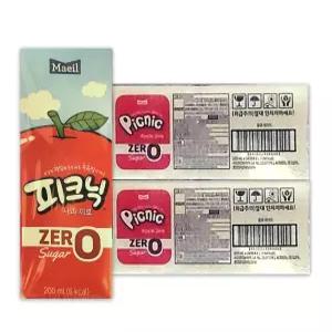 피크닉 제로 사과 200ml x 48개