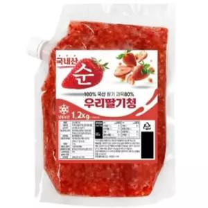 국내산 딸기함량80% 순 과일청 대용량 1.2kg 딸기라떼