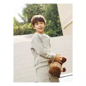 매장정품 [빈폴키즈 곰돌이 자수 긴소매  긴바지 2PCS 상하 세트 그레이 (BI5X41U043) 243154