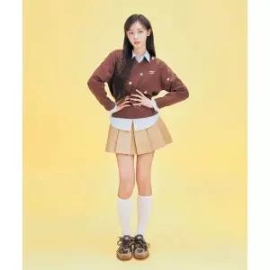 와키윌리 [지젤 ]우먼스 코튼 플리츠 스커트 베이지 440110