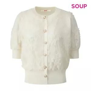 [롯데백화점]SOUP 진주 버튼 플라워 니트 가디건 S64GD08