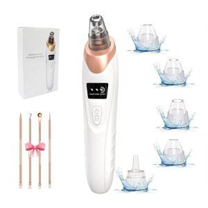 2025 블랙헤드 리무버 모공 진공청소기, 얼굴 청소기-5 흡입력, 5개의 프로브, USB 충전식 진공 키트 전기 여드름 추출기 도구