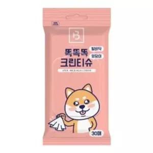 (브리더랩) 똑똑크린티슈30매(발바닥엉덩이) (1BOX 12개입)발바닥세정 강아지