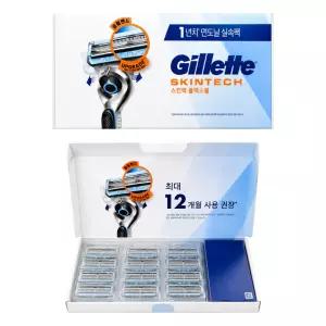 질레트 스킨텍 면도날 12입 정품 플렉스볼 남성 수동 교체용 면도기날