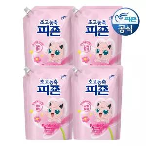 피죤 초고농축 섬유유연제 포켓몬에디션 로맨틱플라워 1.3L 리필 x 4개