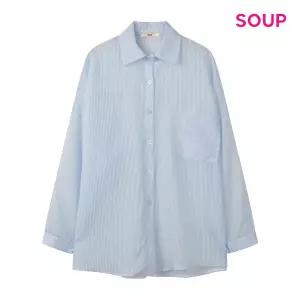 [롯데백화점]SOUP 루즈핏 컬러 스트라이프 셔츠 S65LS08