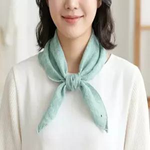 마 100% 무지 삼각 시원한 여름 쁘띠스카프