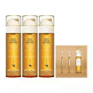 [홈쇼핑 동일] 맥스클리닉 오일 폼 클렌징 골드 캐비어 대용량 110g 3개+샘플3개