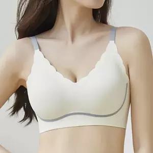 여성 심리스 브라 데일리 스포츠 무봉제 여성 노와이어 브라 슬리핑 이너웨어 편안한 캐미솔 런닝 요가
