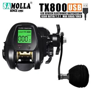 SAMOLLA 베이트 캐스팅 낚시 릴 전자 빅 Led 스크린 고속 7.2:1 10kg 바닷물 방수 캐스트 드럼 휠 캐스팅