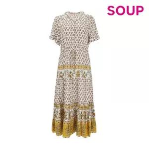 숲 프린트 반팔 롱 원피스 SA6OP31 507345