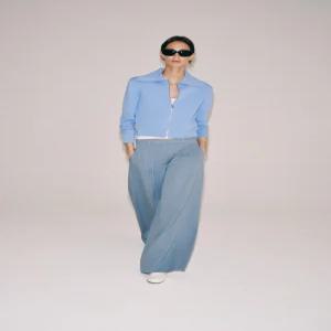 ZARA 지퍼 니트 재킷 - 하늘색 5755/059/403
