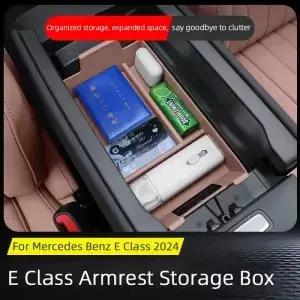 메르세데스 벤츠 E 클래스 W24 2024 E300 E260 E450 E220용 차량 센터 콘솔 암레스트 박스 수납 트레이