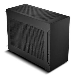 리안 리 A4-H2OX5 미니 ITX PC 케이스, 트리플 슬롯 마운트 GPU, 알루미늄 외장 및 SPCC 스틸 인테리어, 240mm AIO, SFX 샌드위치 레이아웃, PCIe 5.0, SFX/SFX-L PSU 지원 - A4H2OX5 블랙