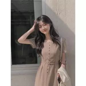 갤러리아 [26S/S]시스루 헴 퍼프 스퀘어넥 원피스(GS5A0OP621)