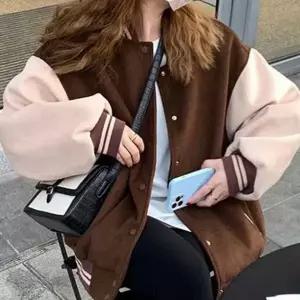 [하프클럽/]루즈핏 여성 야구 자켓 아메카지 여자 오버핏 자켓 간절기 캐주