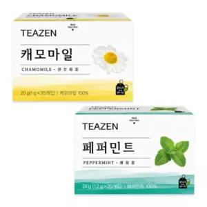 (무배/원플러스원) 티젠 캐모마일 & 페퍼민트 허브차 20티백