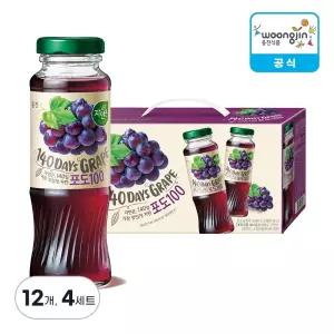 웅진식품 자연은 포도 병 180ml, 12개, 4세트