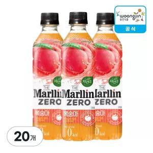 웅진식품 자연은 더말린 제로 복숭아 500ml, 20개