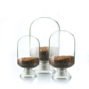 유리 콘 병 씨앗 표본 디스플레이 고무 스토퍼 실험실 둥근 머리 원뿔 심장 형태 125 500mL