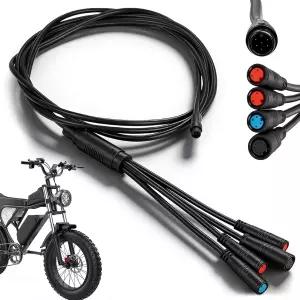 IUVWISN EBIKE 1T4 커넥터 연장 케이블 범용 전기 자전거 배선 하네스 스로틀 브레이크 컨트롤러