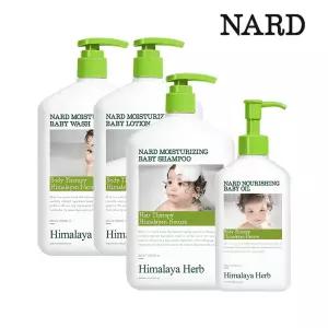 히말라야 허브 나드 베이비 샴푸 600ml x1개+워시 600ml x1개+로션 600ml x1개+베이비 오일 200ml x1개