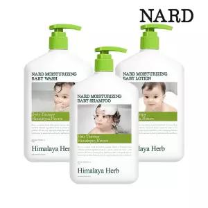 히말라야 허브 나드 베이비 샴푸 600ml x1개+워시 600ml x1개+로션 600ml x1개