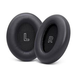 GVOEARS 교체용 QC 울트라 이어 패드 보스 콰이어트컴포트 무선 헤드폰용 쿠션이 QC35에 맞지 않음 부드러운 단백질 가죽이 장착된 메모리 폼 두께 - 블랙