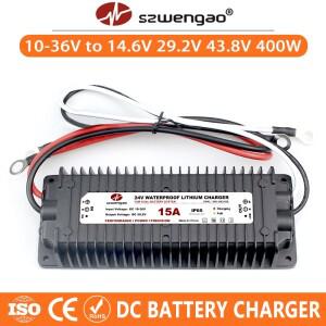 DC 400W 리튬인산철 배터리 충전기 10-36V to 12V 스마트 고속 어댑터 태양광 RV 골프 카트 보트용