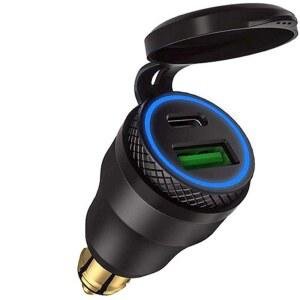 유럽 시거잭 변환기 어댑터 콘센트 멀티 충전 USB 1 자동차 블루 라이트 미니 빨간불