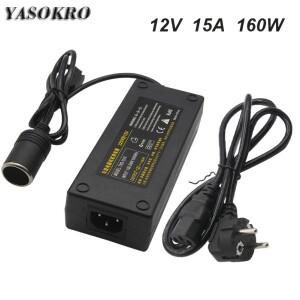 자동차 전원 어댑터 담배 라이터 소켓 변환기 AC DC 110V/220V ~ 12V 15A 가정용 공급
