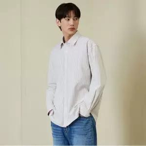 [정상가 57000원] [에센스] 스트라이프 린넨 셔츠 [샌드 그레이] AJE03B12MC-W)