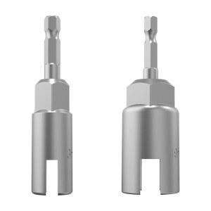 MONLIFUL 2팩 (13MM 19MM) 1/4인치 육각 섕크 너트 드라이버 파워 윙 세트 비트 소켓 렌치 도구 슬롯 드릴 패널 나사 C 후크 볼트
