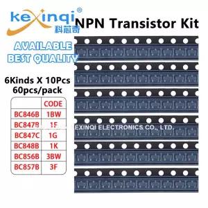 60Pcs BC846B 1BW BC847B 1F BC847C 1G BC848B 1K BC856B 3BW BC857B 3F SOT-23 NPN 트랜지스터 45V/0.1A S