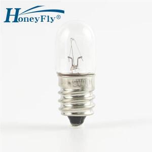 HoneyFly 10pcs E12 표시등 전구 18V 24V 110V 220V 0.11A/5W 투명 따뜻한 흰색 공작 기계 알람 와이어 조