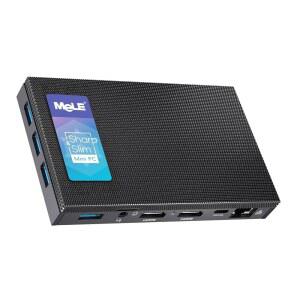 MeLE Quieter4C N150 팬리스 미니 PC 윈도우 11 프로 8GB RAM DDR4 256GB SSD 마이크로 데스크탑 컴퓨터 듀얼 HDMI 4K 트리플 디스플레이 USB3 USB Wi Fi5 BT5 지원 소형 휴대용 PC 산업 비즈니스