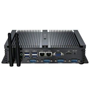 KINGDEL 강력한 미니 데스크탑 컴퓨터 팬리스 산업용 PC 코어 i5 듀얼 CPU 8GB RAM 512GB SSD 2xNICs 4xCOM RS232 HD 포트 VGA 금속 케이스 Wi Fi 무소음 작동