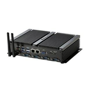 KINGDEL 산업용 PC 팬리스 미니 데스크탑 컴퓨터 셀러론 듀얼 코어 CPU 8GB RAM 128GB SSD 2xNICs 4xCOM RS232 HD 포트 메탈 바디