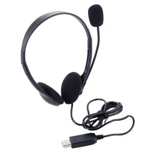 콜 센터 USB 유선 컴퓨터 헤드폰 클리어 보이스 오피스 학교 PC 게임용 헤드셋 노트북 용 마이크가있는 소음 감소