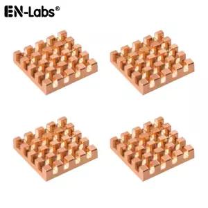 구리 방열판 14X14x3mm 전자 칩 IC 라디에이터 GPU CPU VGA RAM용 2WmK 열전도율 양면 접착 테이프 포함 -