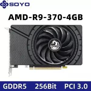 SOYO AMD Radeon R9 370 4G 그래픽 카드 GDDR5 비디오 메모리 256Bit 게임 PCIE3.0x16 DP DVI 데스크탑