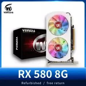 베이네다 RX 580 8GB 그래픽 카드 비디오 PC 게임용 GDDR5 256비트 PCI-E 3.0 16 라데온 GPU 컴퓨터 AMD