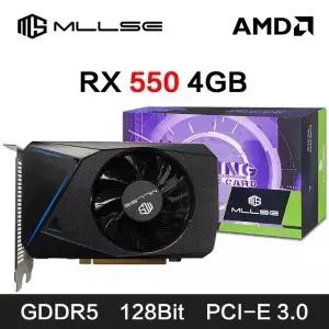 MLLSE AMD 라데온 RX 550 4GB GDDR5 128비트 데스크탑 그래픽 카드 GPU PC 게임용 DP 로우 프로파일
