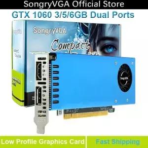 SongryVGA GTX 1060 3/5/6GB 로우 프로파일 그래픽 카드 GDDR5 PCIe 3.0 x16 192비트 HDMI DP 출력 호환