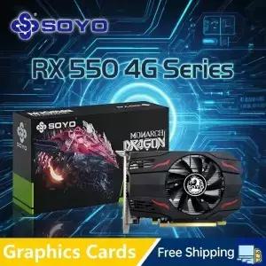소요 AMD GPU 라데온 RX 550 4G 580 GDDR5 컴퓨터 부품 PC 게임용 비디오 R9 370 R7 350 그래픽 카드