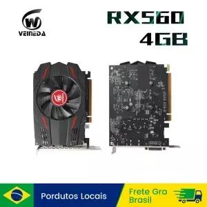 VEINEDA 그래픽 카드 RX 560 4GB GDDR5 128bit PC 게임 비디오 데스크탑 컴퓨터 PCI Express 3.0