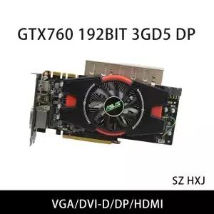 ASUS GTX760 192BIT 3GD5 DP 그래픽 지원 DVI-D VGA PCI 3.0 데스크탑 PC 컴퓨터용 6+6핀
