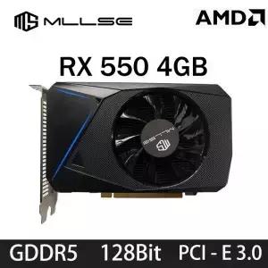 MLLSE AMD RX 550 4GB 그래픽 카드 GDDR5 128비트 DVI HDMI DP PCI-E 3.0 라데온 GPU 게이밍 비디오