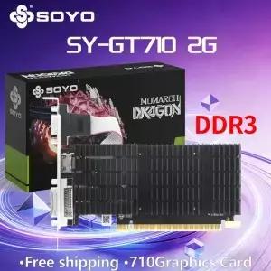 소요 GT710 2G 게이밍 그래픽 카드 GDDR3 64비트 PCIE2.0x8 3493MHz 비디오 LP 플라카 미니 PC 슬림 케이스